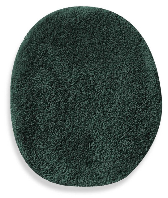 Forest Green Toilet Lid Cover Round Bowl Soft Top No Slip Washable
