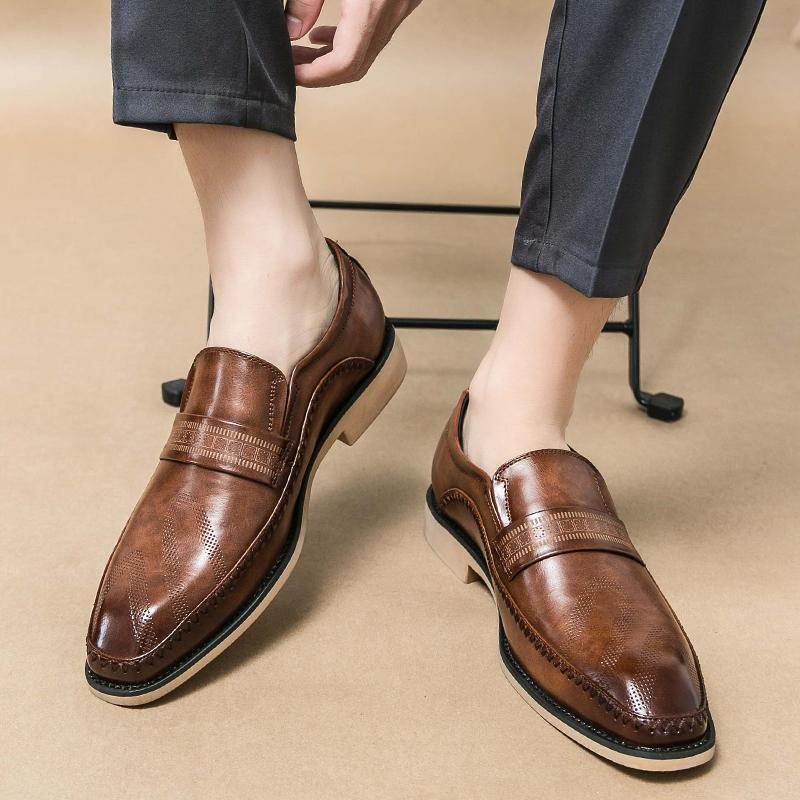 SAOLA Scarpe da sposa Oxford uomo British punta quadrata eleganti business slip on nuova moda