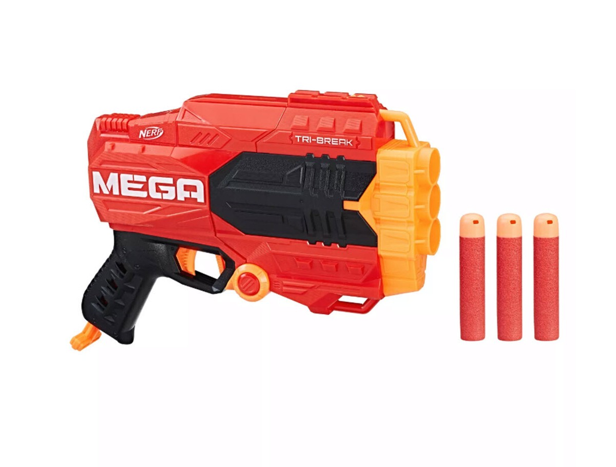 Nerf N-Strike TRI-BREAK BLASTER + 3 Mega Darts - 3 Barrels
