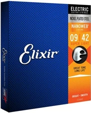 Elixir Electric Guitar Strings Nickel Nanoweb 12002 (Super Light 9-42)
