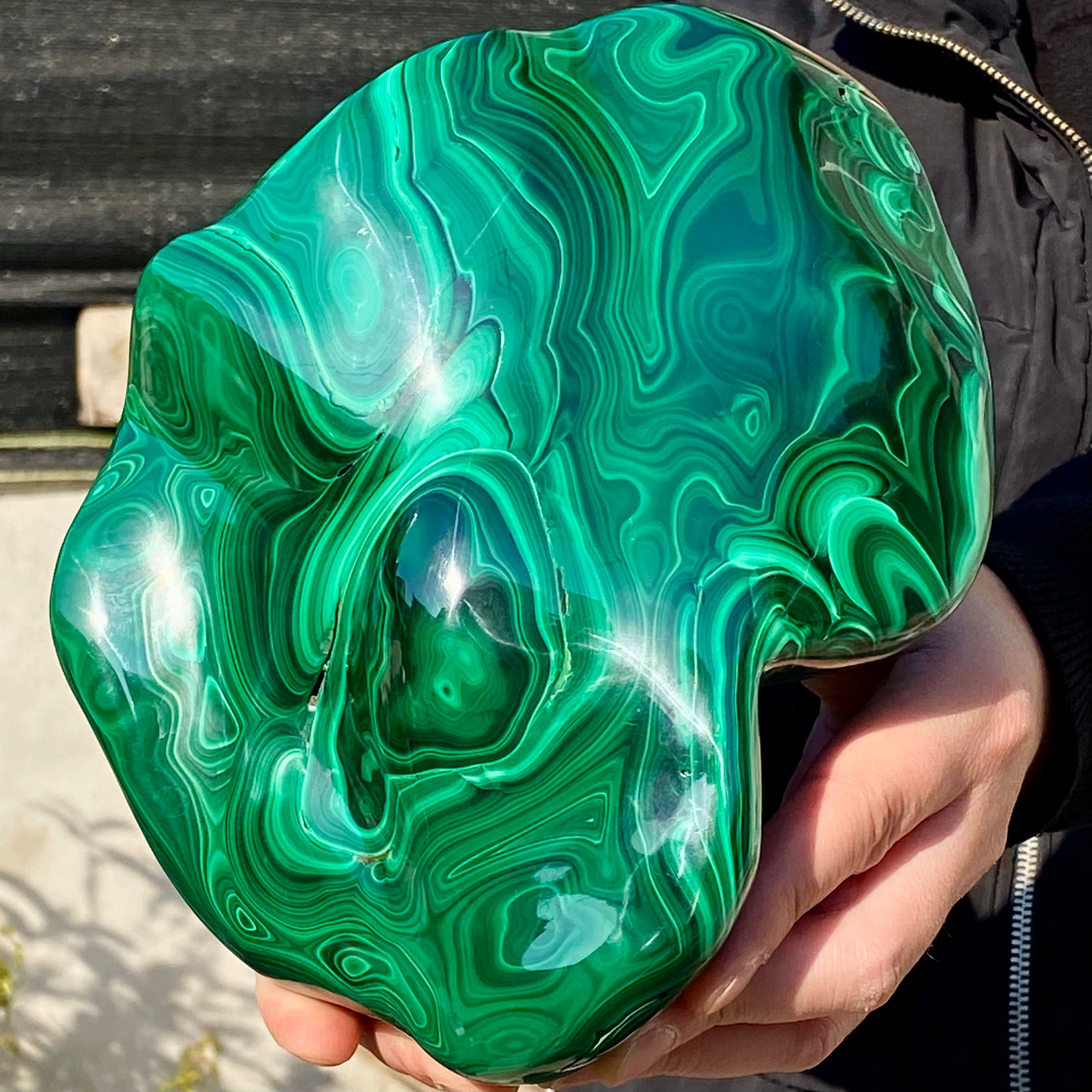 6.81LB Natural Polished Malachite Mineral freeform specimen Reiki Stone