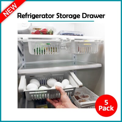 5X Refrigerator Fridge Food Egg Storage Box Rack Drawer Shelf Kitchen Organizer