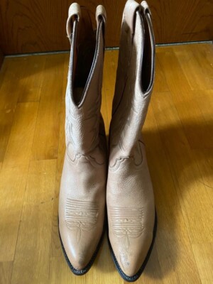 LUCCHESE 2000 COWBOY WESTERN STIEFEL LEDER BEIGE US 12 EUR 45/46 UK 11