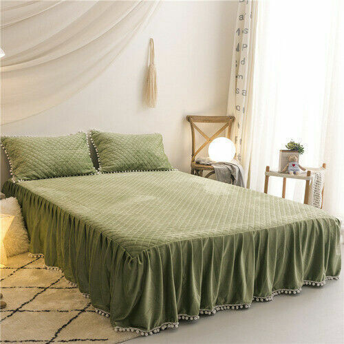 Luxury fruit green plush fluffy mink velvet duvet cover Qui stitched