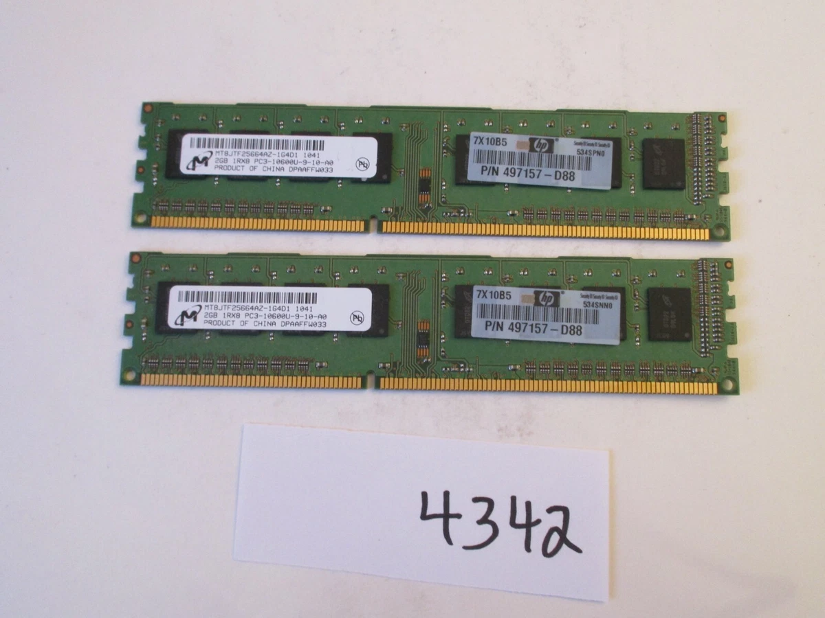 Micron pc3-10600 (ddr3-1333) 总线速度计算机RAM 2 GB 模块容量| eBay
