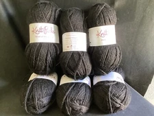 6 Knit Picks “Wool of the Andes - Black 100% Peruvian Highland Wool