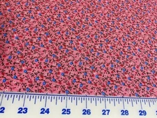 Country Calico Pink with dk pink & Blue flowers cotton Fabric per yard 