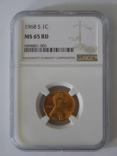 1968-S NGC MS65 RD Lincoln Memorial Cent  5898801-003