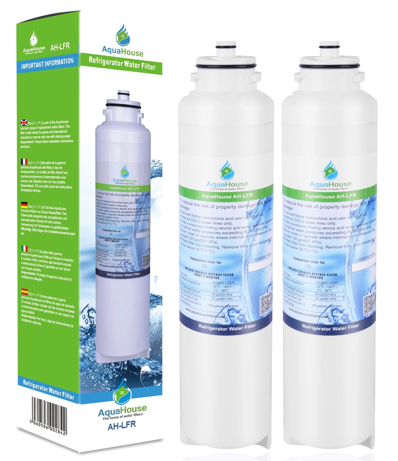 2x AquaHouse Compatible M7251242FR-06 Ultimate Water Filter for LG Refrigerator