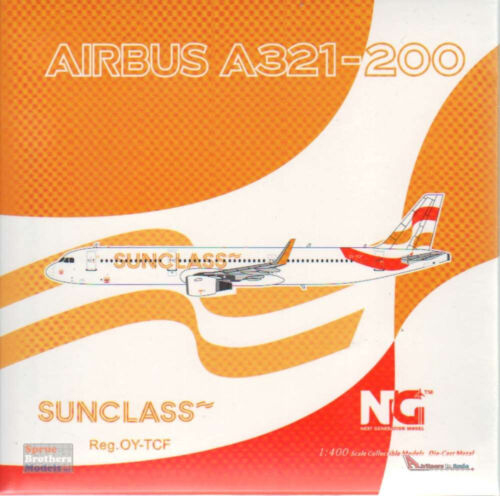 NGM13028 1:400 NG Model Sunclass Airlines Airbus A321-200 Reg #OY-TCF - Afbeelding 1 van 3