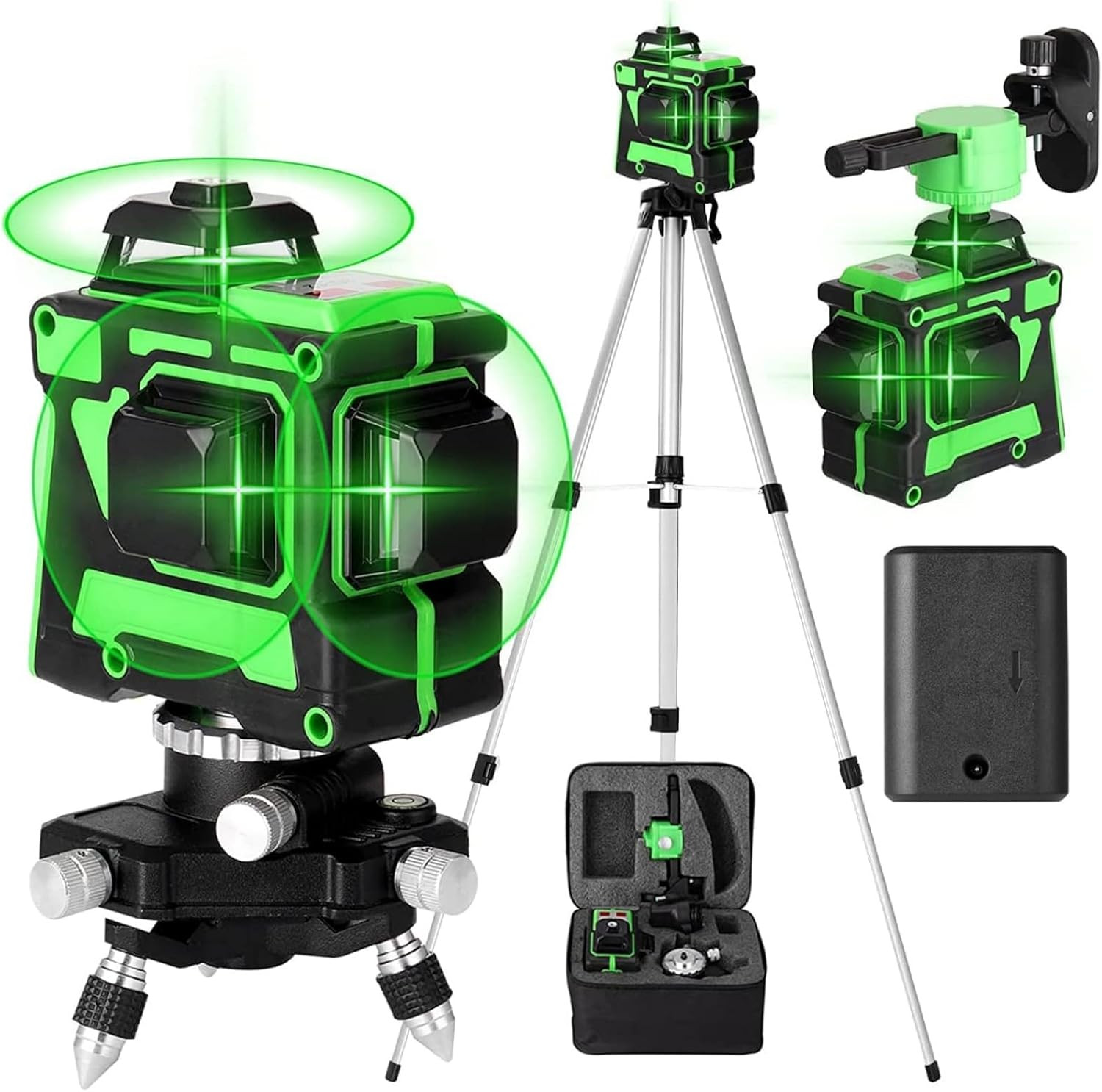 Livello Laser Verde Professionale 12 Linee 360° | Precisione Totale