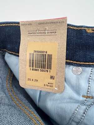 Levi's Women High Waisted Mom Tapered Leg Zip Fly Jeans Blue 25x29