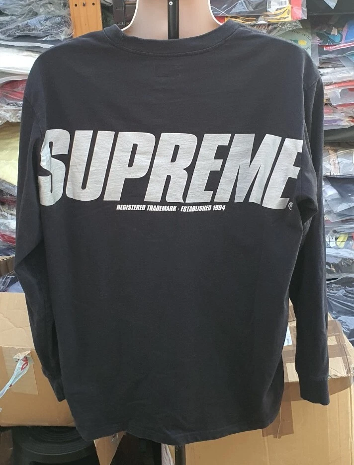 T shirt noir manches longues FW20 Supreme Trademark L/S taille XL