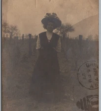 1910s Woman Dansville New York NY RPPC Real Photo Postcard
