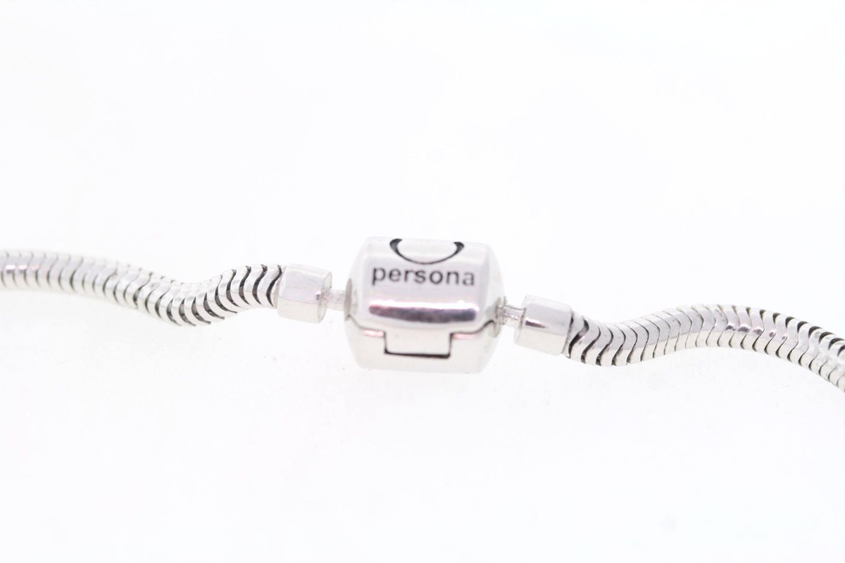 Persona Sterling Silver 3mm Signature Charm Bracelet with