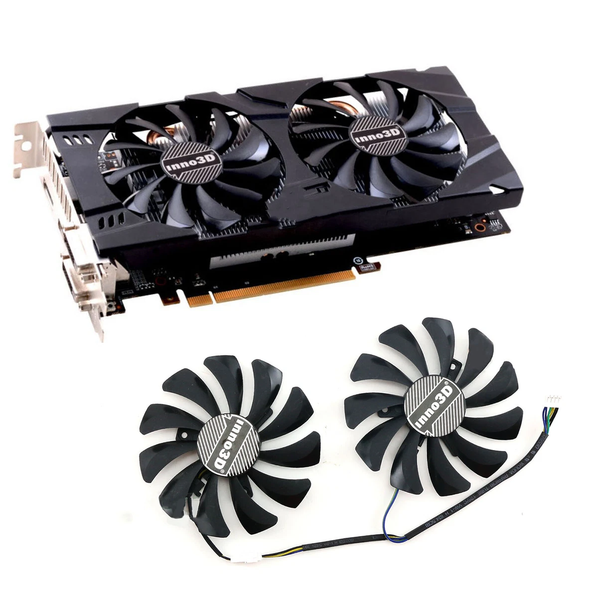 For INNO3D GTX1060 3GB X2 Cooling Fan Replacement Fan Radiator DC 12V