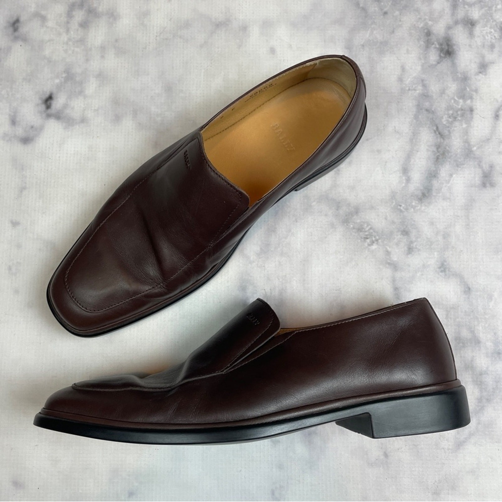 SAOLA Mocassini Bally uomo Caddo in pelle marrone suola in gomma nera taglia 8E