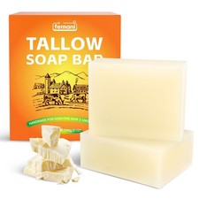 Beef Tallow Soap Bar - 2 Packs All Natural and Organic Grass Fed Tallow Soa...