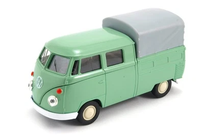 Welly Volkswagen T1 Double Cabin Pick Up Soft Top Green 1:34 1:39 Scales in Box - Photo 1/4