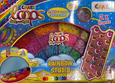 Craze Loops Rainbow Studio XXL Set   ca. 1500 Loom Bands