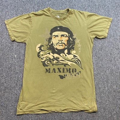 Maximo Che Guevara Graphic Shirt Sz M Mens Green Grunge Streetwear Freedom Fight