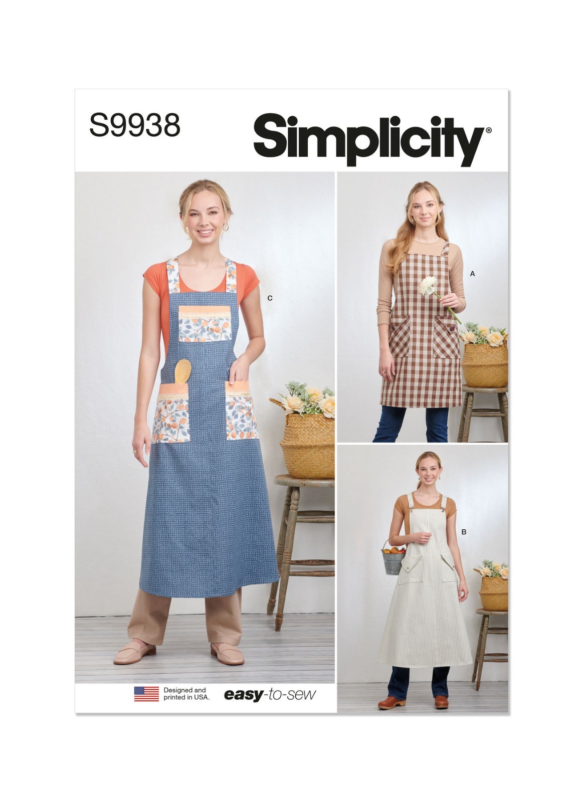 SIMPLICITY 9938 APRON & PANT APRON Misses Sewing Pattern Sizes XS-XL 4-22