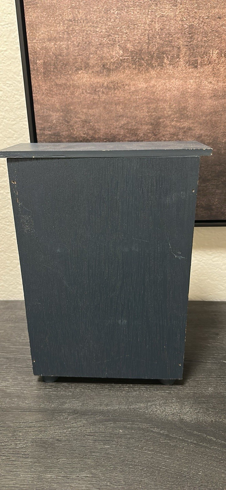 Dollhouse Miniature Wood Cabinet & Cupboard wDrawer Painted dark blue ...