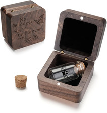 Small Pet for Dogs Cats Urns for Ashes Wooden Box, Small Glass Urn for Pets Ashe