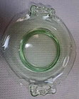 7" Vintage Vaseline Green Depression Glass Lemon Handled Plate