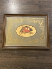Uncommon Vintage Wells Fargo U.S. Mail Stagecoach Mirrored Sign Mirror 27x21”