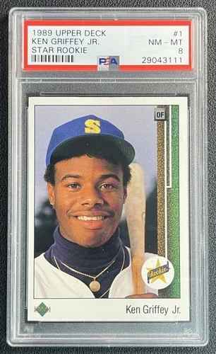 KEN GRIFFEY JR. PSA 8 1989 UPPER DECK #1 STAR ROOKIE RC MARINERS 3111