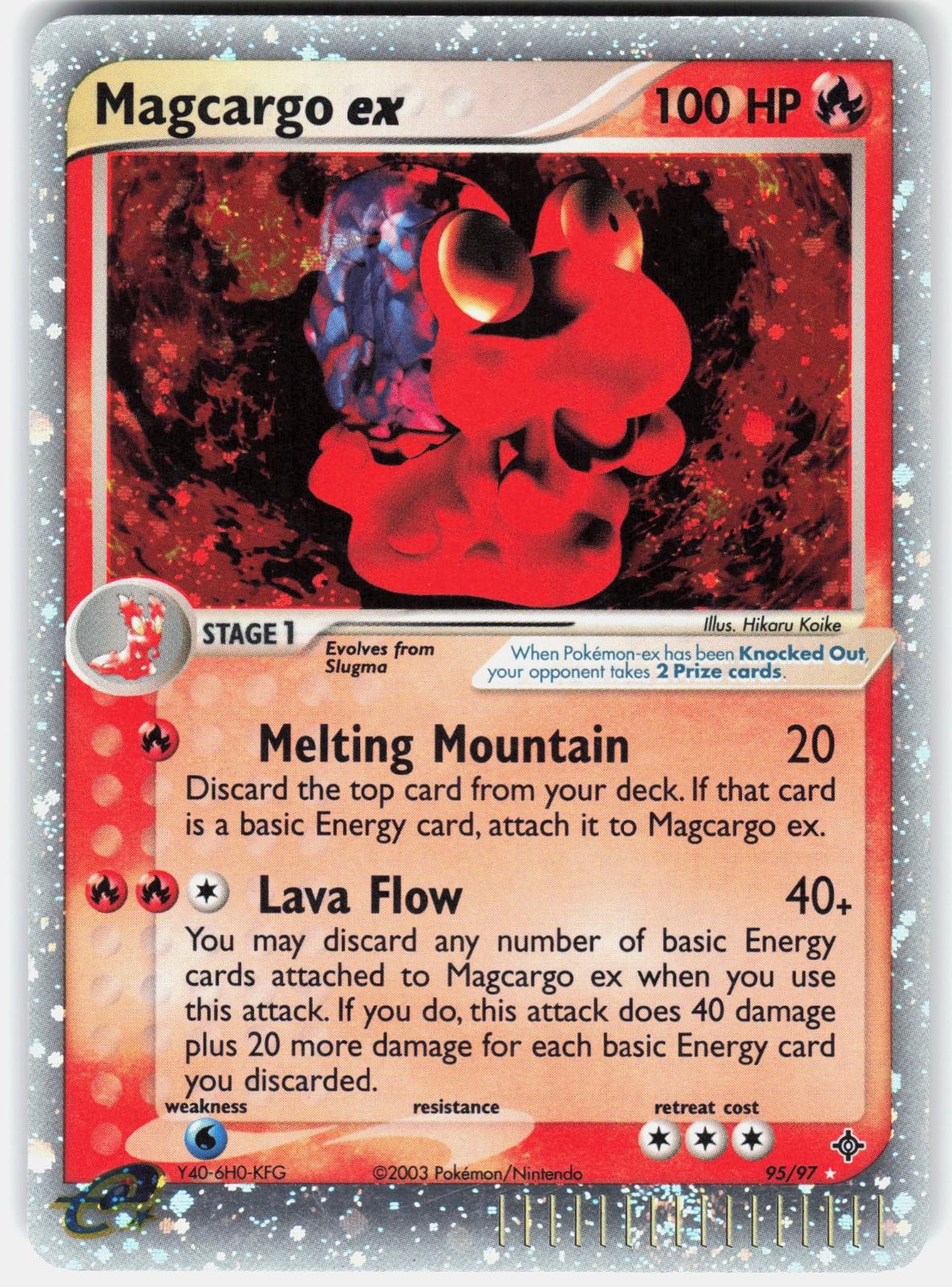 Pokemon Magcargo ex 95/97 Holo EX Rare Dragon Pokemon Near Mint