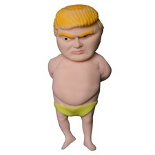 Splat Doll Squishy Toy Hilarious Squeeze Fidget Rubber to Small, Yellow