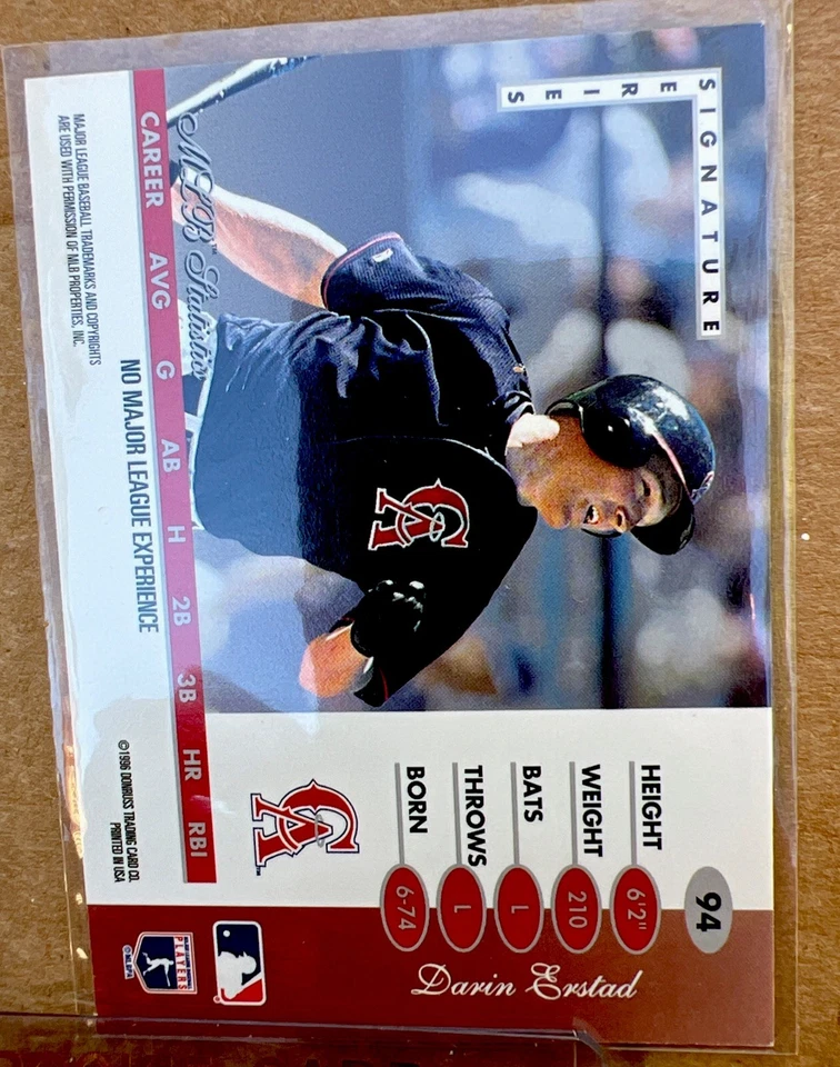 1996 Leaf Signature Series Darin Erstad #94 Rookie Angels MLB NM-MT ❤️ - Image 2 of 2