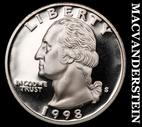 1998-S Silver Washington Quarter - Choice Gem Proof  Lustrous  #G8410