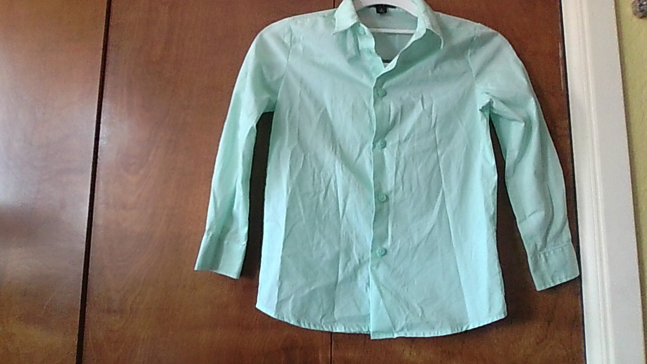 GEORGE LITTLE BOYS SIZE 6 Teal Long Slv Button Up Collared Shirt *Flawed image 2