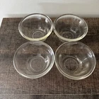 SET OF 4 Vintage PYREX # 414 Custard Cups Clear Glass Ramekin Rolled Edge 4oz