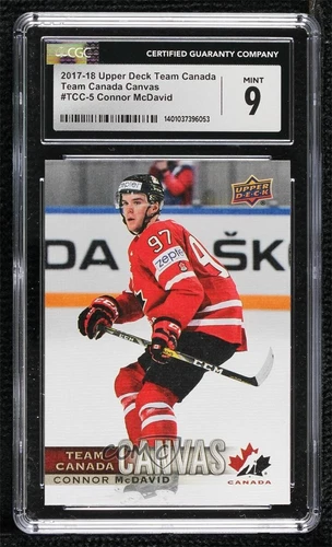 2017-18 Upper Deck Canadian Tire Team Canada Canvas Connor McDavid CGC 9 Mint