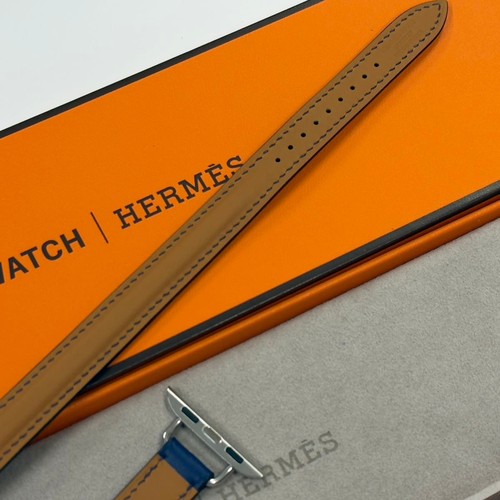 Hermes Apple Watch Band Leather Strap Double Tour Navy 40mm/41mm/42mm - Picture 6 of 8