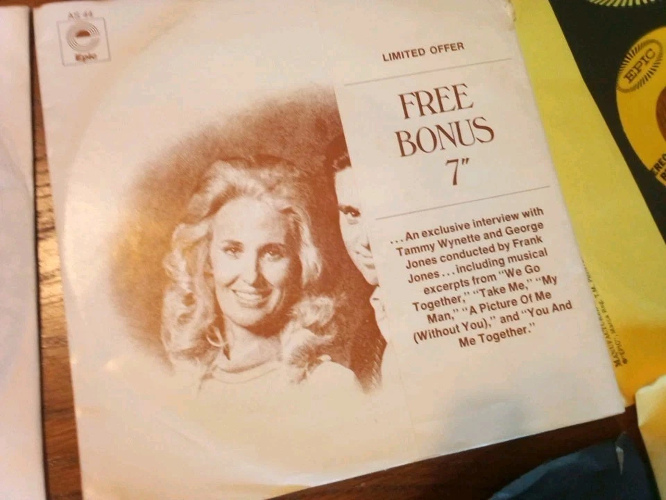George Jones & Tammy Wynette EP Record Promo interview + 8 45 Record NM Comp Sl - Imagem 4 de 4
