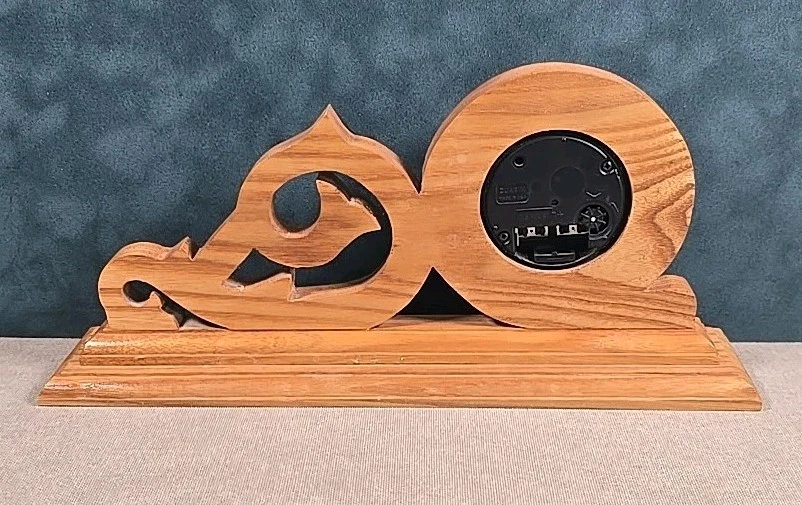 Escritorio de madera hecho a mano estante reloj movimiento de cuarzo sin probar  Foto 2 de 4