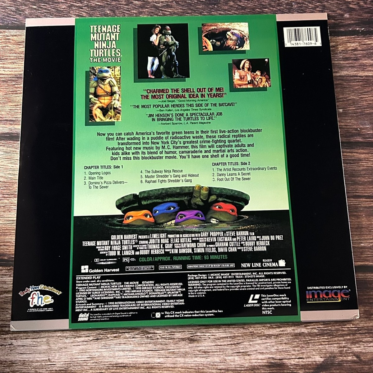 Teenage Mutant Ninja Turtles LaserDisc 1992 Action Family Image