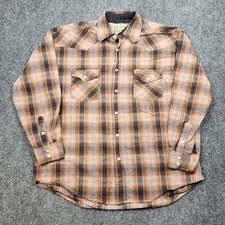 West Coast Choppers Shirt Mens Large Plaid Western Pearl Snap Jesse James