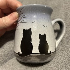Vintage 1996 R & H Boughton Studio Pottery Stoneware Cats Mug