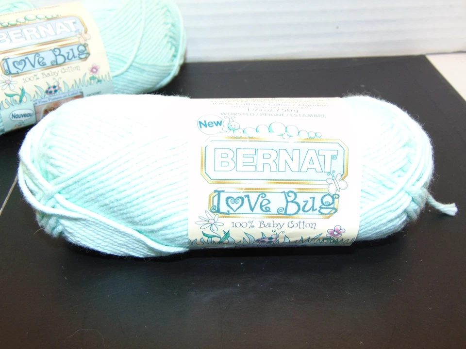 Bernat  Love Bug Yarn Color Grasshopper Green Lot Of 3 3oz Each 100% Cotton - Image 2 of 4
