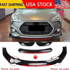 Front Bumper Lip Spoiler /Splitter Body Kit glossy Black For Hyundai Veloster