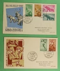 DR WHO 1950s SPANISH GUINEA 2 FDC ANIMAL SEMI POST COMBO R84270