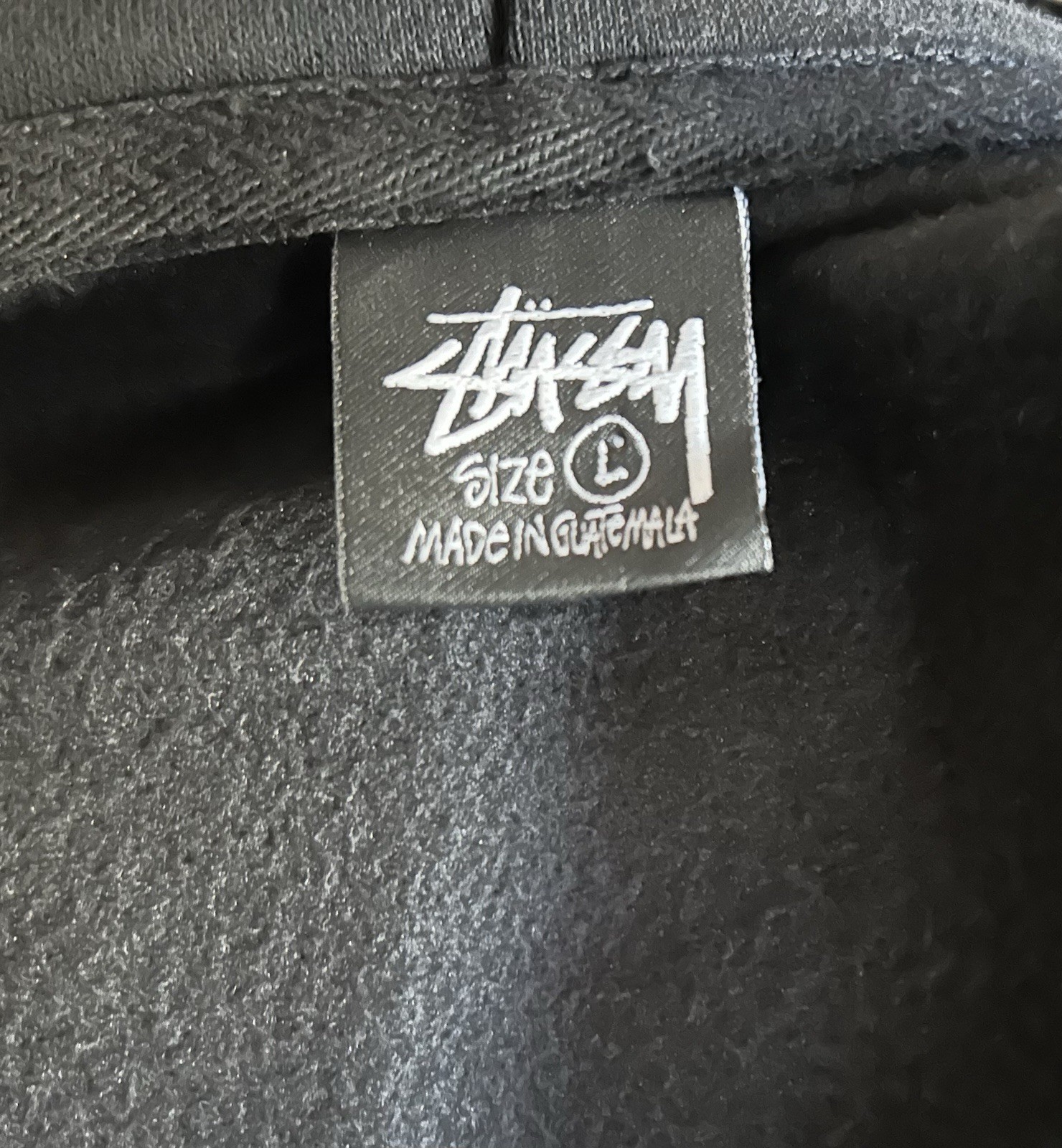 Stussy 8 Ball Graphic Print Full Zip Fleece Hoodie Black Men's Size L thumbnail 4
