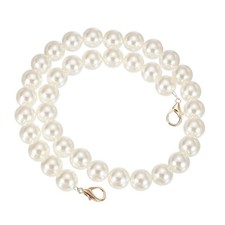 Imitation Pearl Purse Strap, 28" Handbag Chain with Lobster Clasp, 18mm