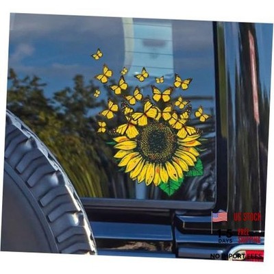 5pcs Sunflower and Flying Butterflies Bumper Sticker Car Decal for Women Mom